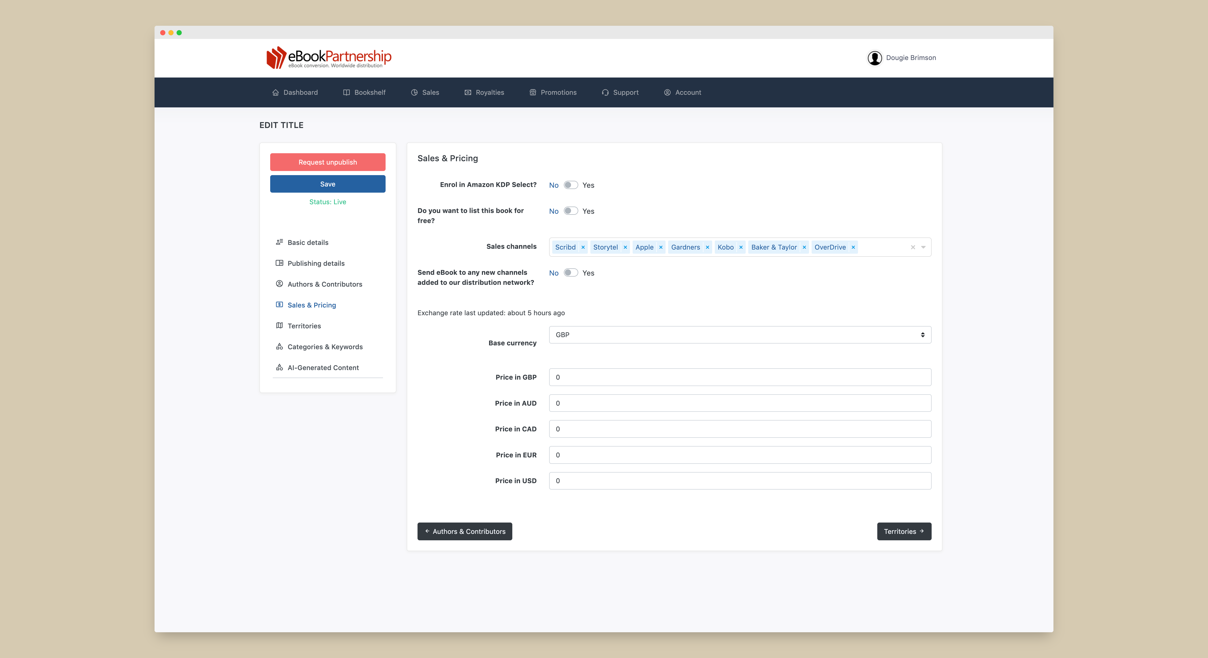 Publishing Interface